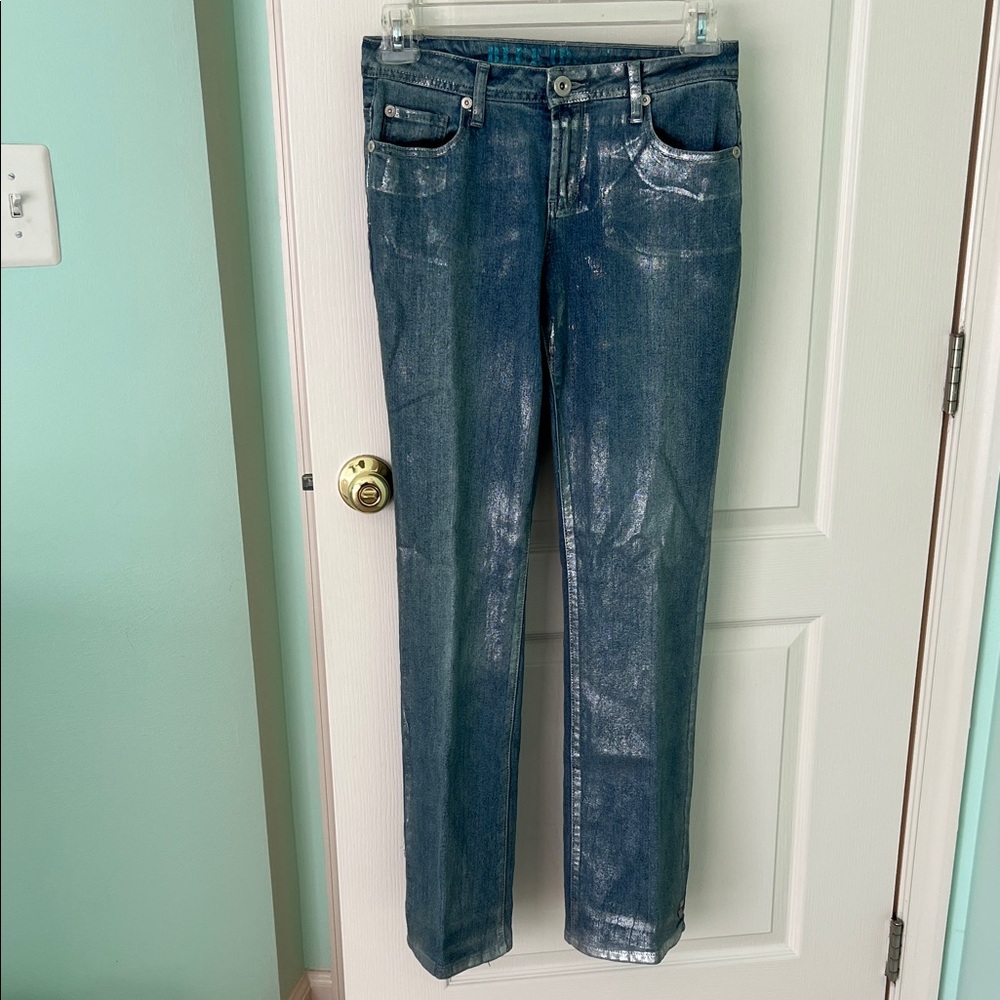Women's Vintage Blue Jeans with silver embellishment